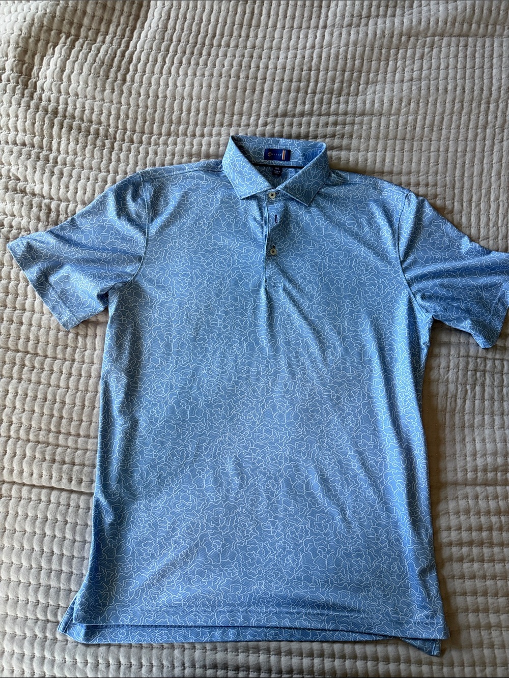 Stitch Golf Light Blue Men's Short-Sleeve Printed Polo